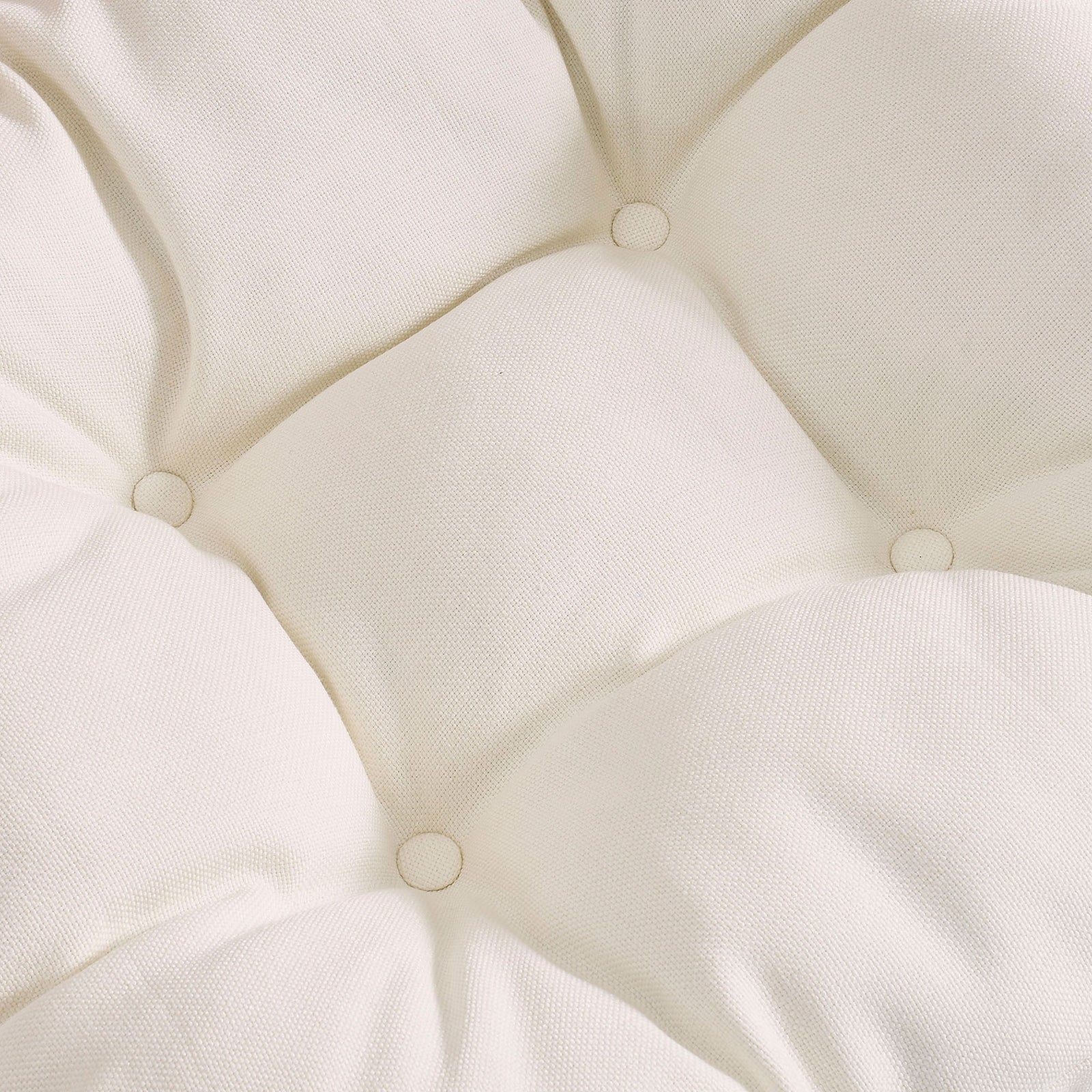 Tufted white seat cushion with soft, textured fabric and plush comfort || EEI-7602-BRN-WHI || detail_studio