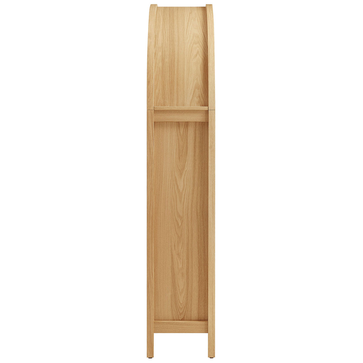 Slim side profile highlights the curved arch and clean oak wood grain. || EEI-7604-OAK || side_studio