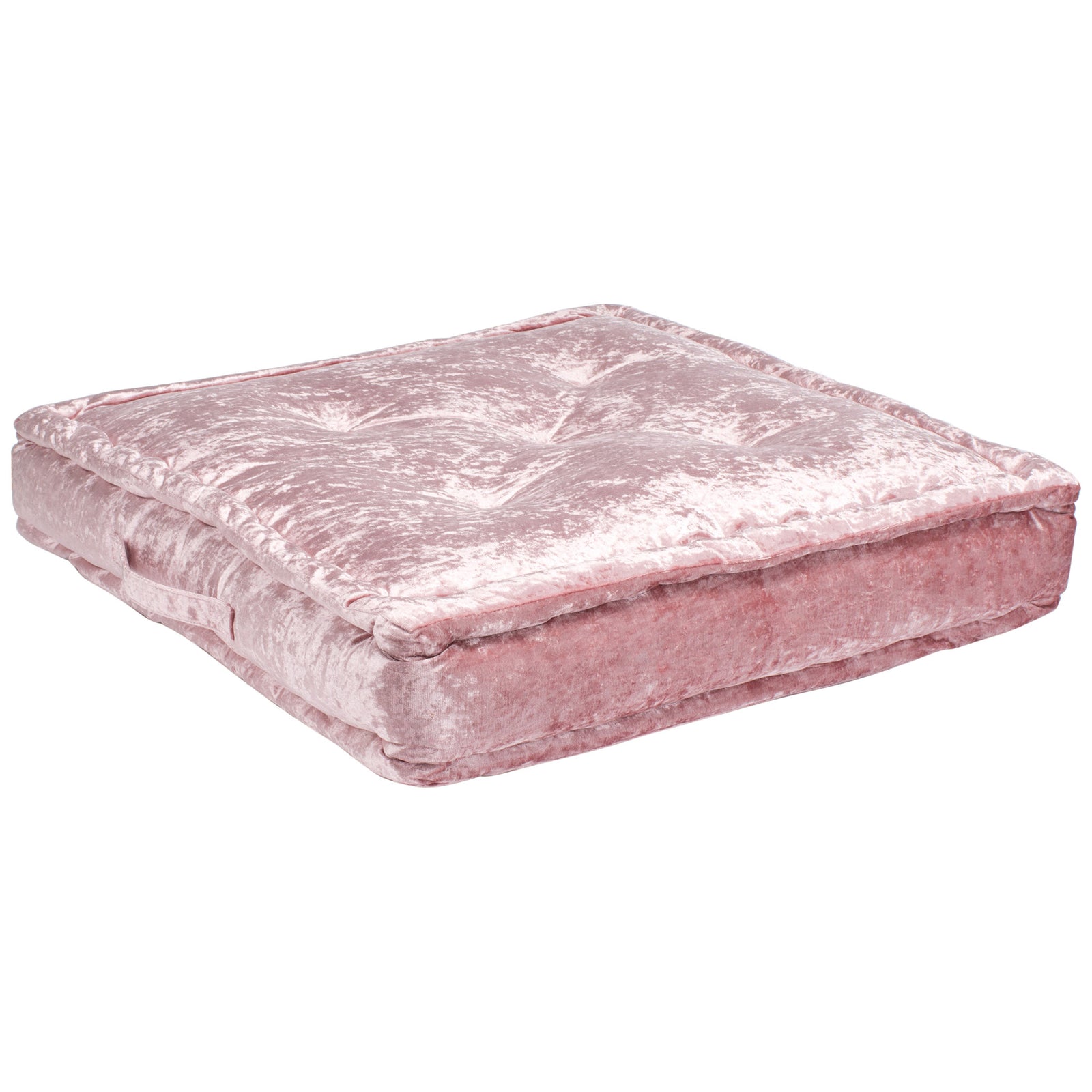 Thick blush cushion combines a shimmering finish with soft tufting and padded sides. || FLP1001B-2424 || front_angle_studio