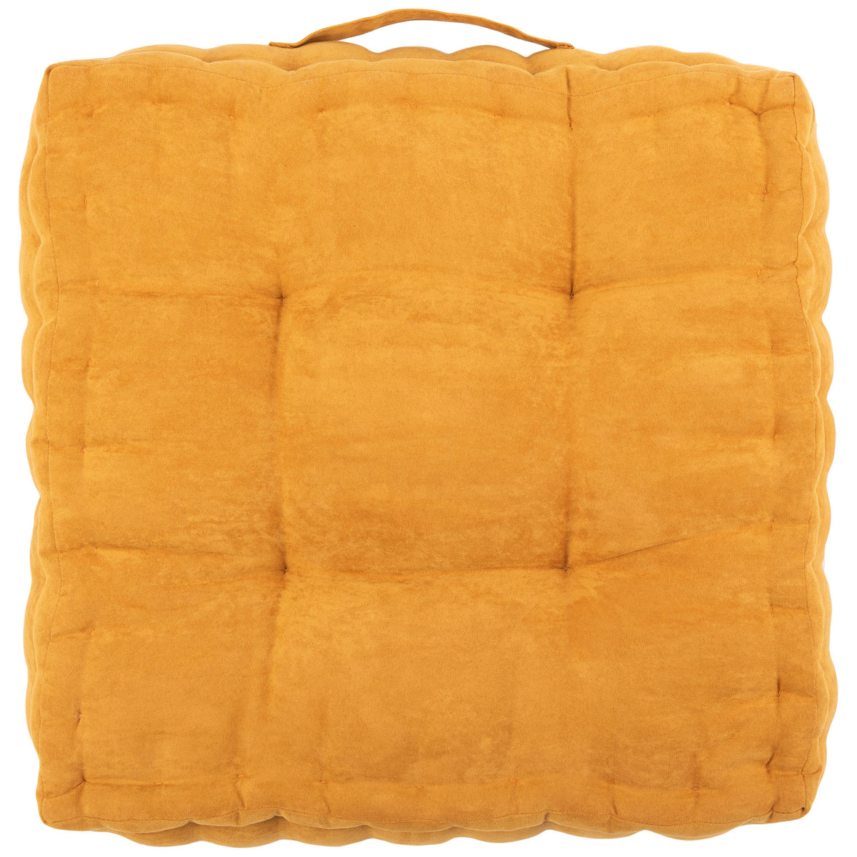 Ginger floor pillow with subtle reverse tufting and a convenient carry strap || FLP1002C || back_studio