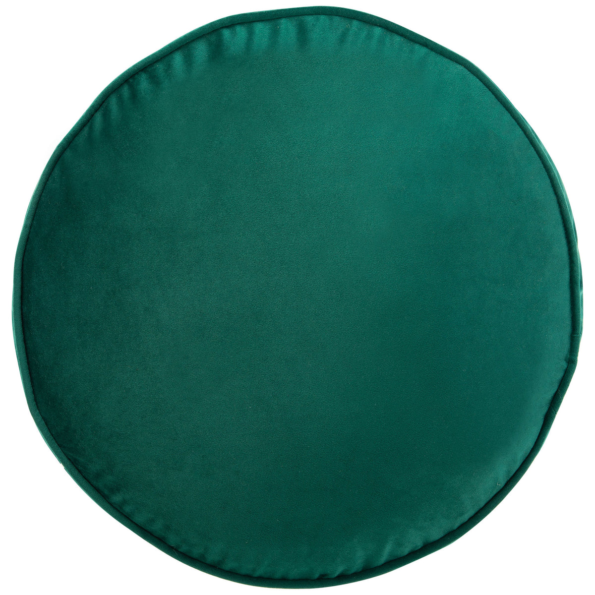 Round hunter green floor pillow has a smooth, plush surface for laid-back comfort || FLP1013A || front_studio