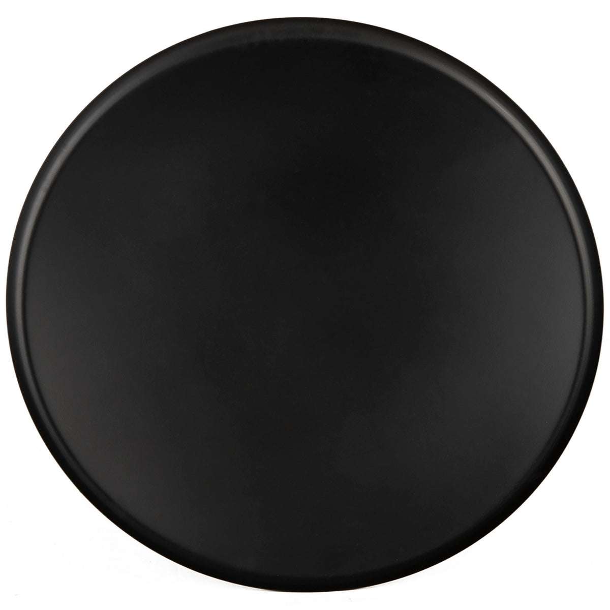 Smooth black circular tabletop with a raised rim combines minimalist elegance with everyday functionality. || FOX4525A || top_studio
