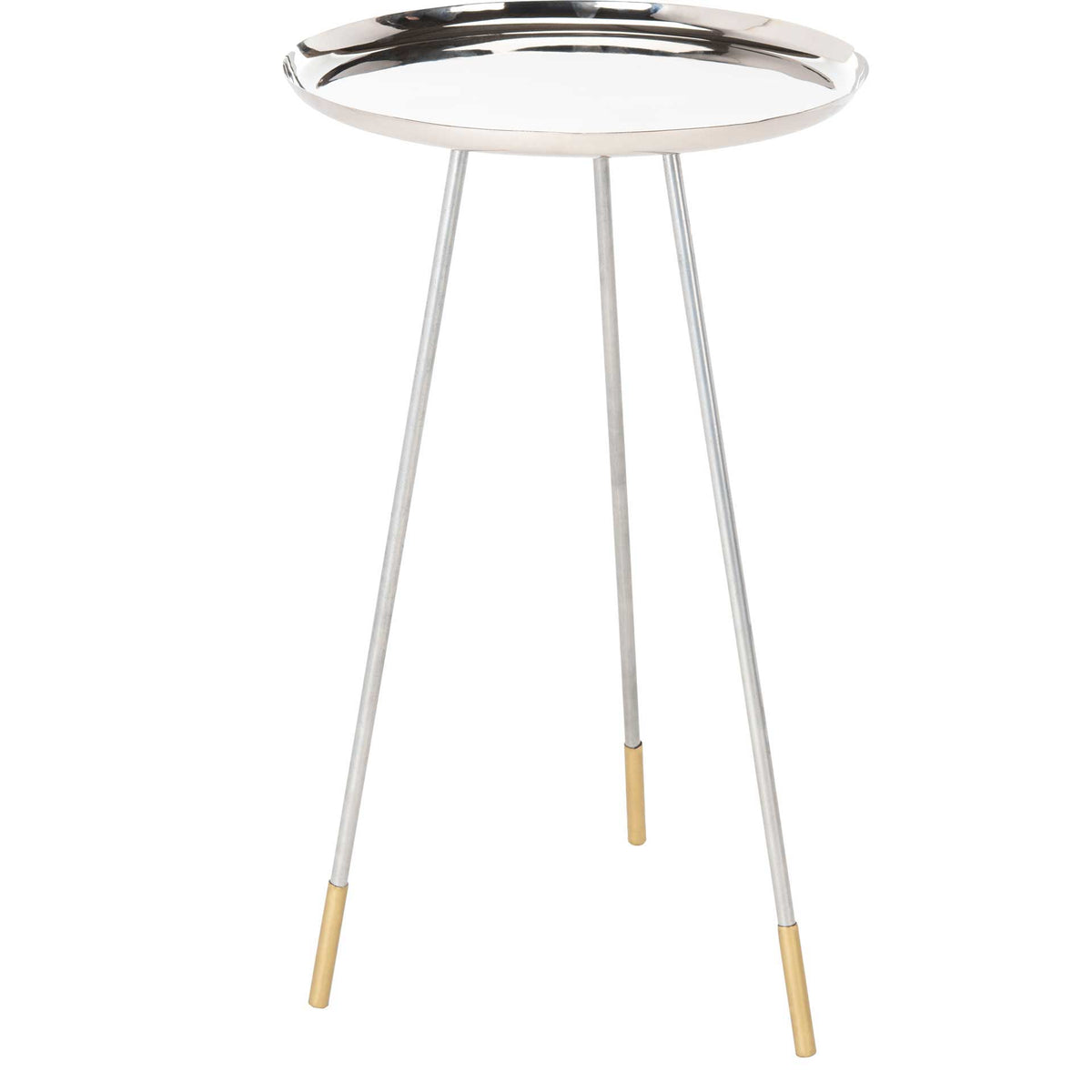 Cain Tri Leg Side Table Silver/Gold