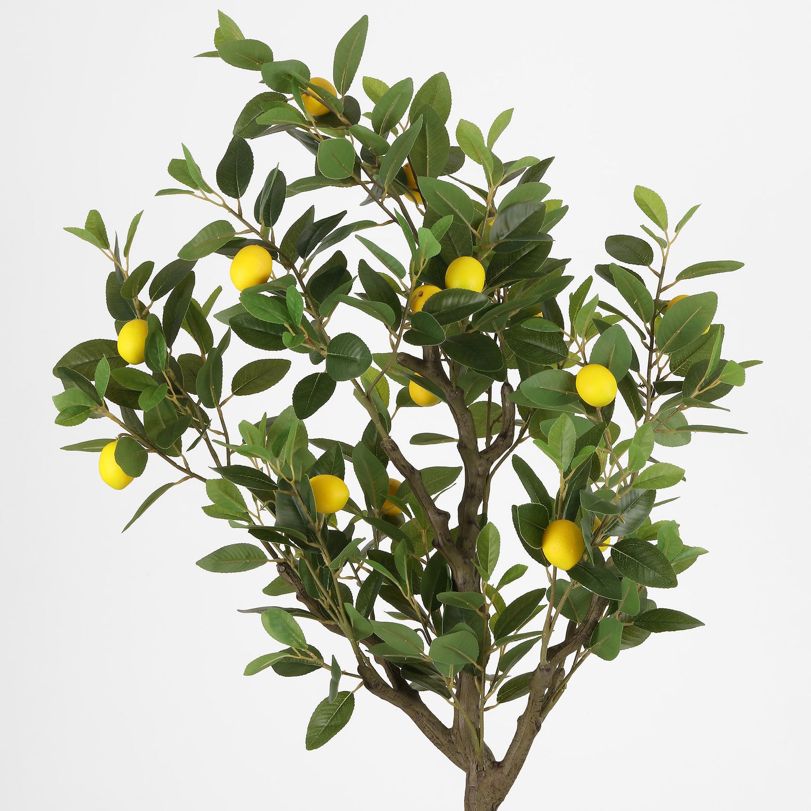 Bright yellow lemons dot a leafy, branching faux tree. || FXP2032A || detail_studio