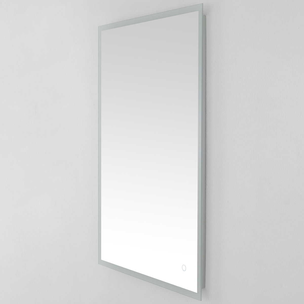 A slender aluminum border and low-profile mount give the upright mirror a streamlined look. || LMR1003A || front_angle_studio