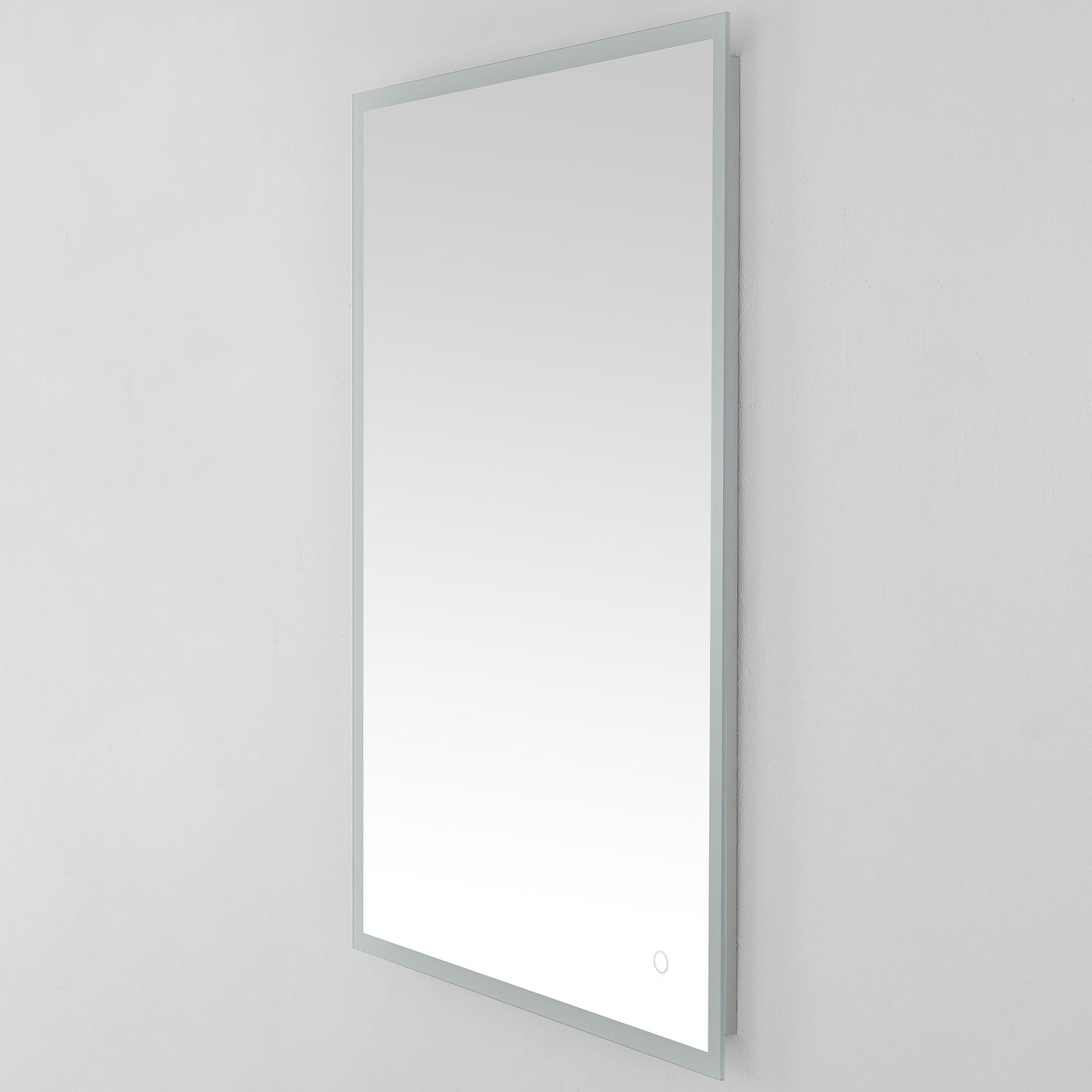 A slender aluminum border and low-profile mount give the upright mirror a streamlined look. || LMR1003A || front_angle_studio