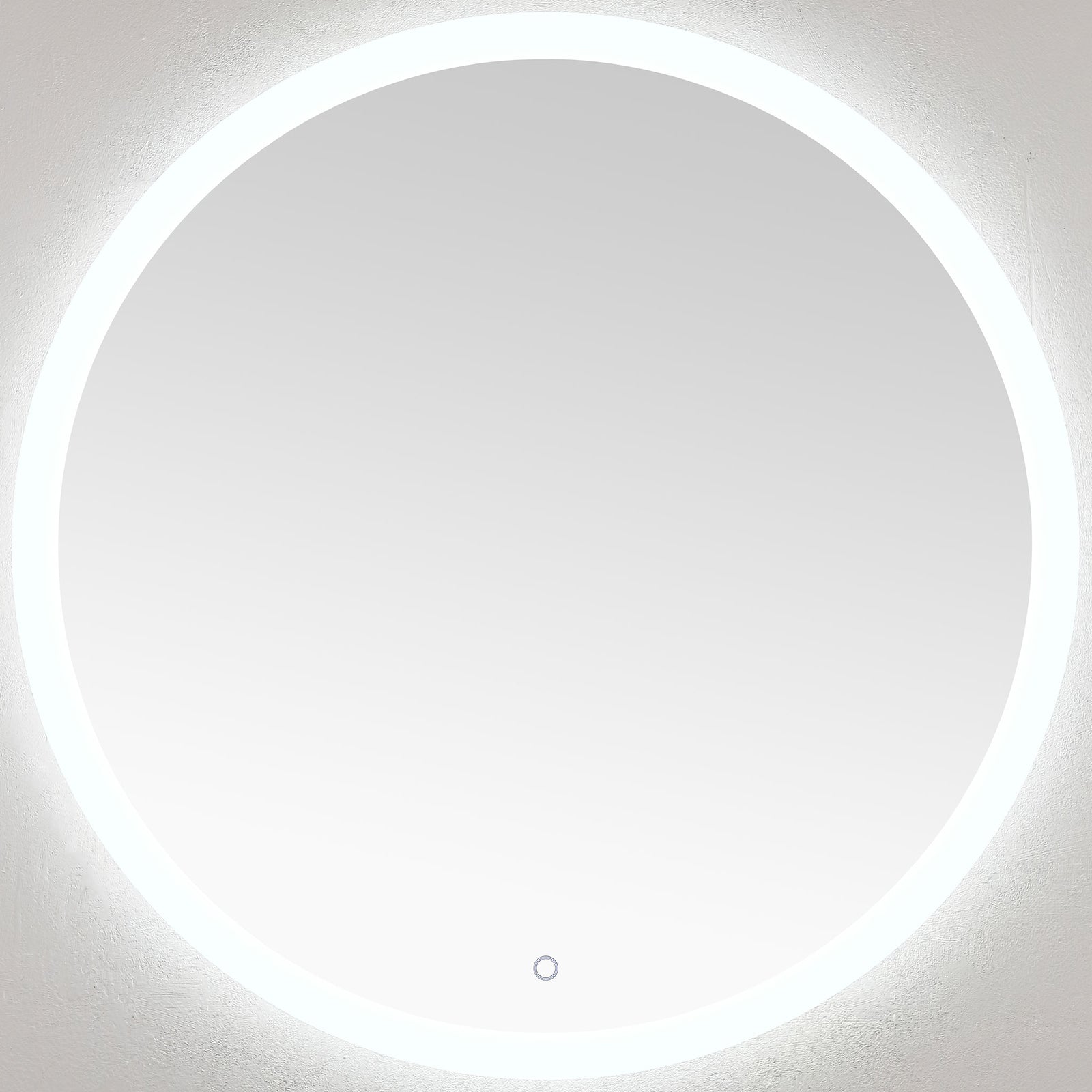 Bright cool-white LEDs circle the mirror, offering clear light for everyday grooming. || LMR1008A || front_on_studio