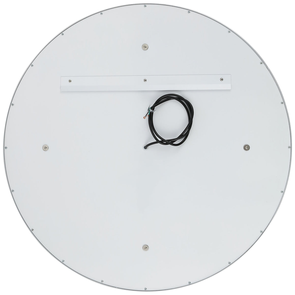 A pale silver-gray backing includes a sturdy mounting rail and attached power cord. || LMR1014A || back_studio