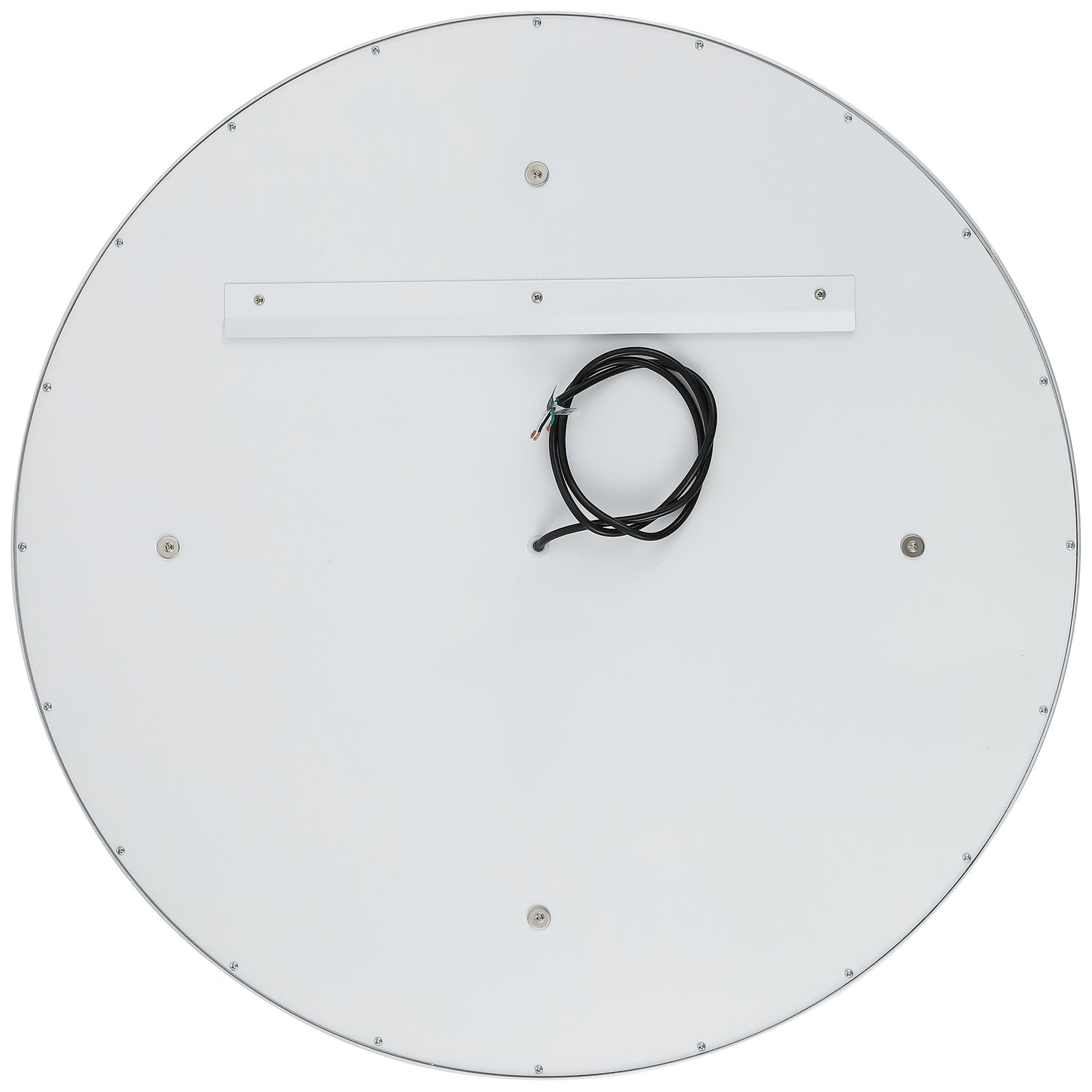 A pale silver-gray backing includes a sturdy mounting rail and attached power cord. || LMR1014A || back_studio