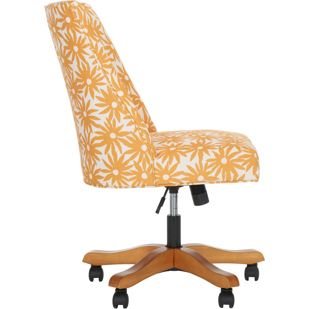 Streamlined silhouette showcases thick cushioning on a durable wood base with smooth casters. || MCR1028E || side_studio