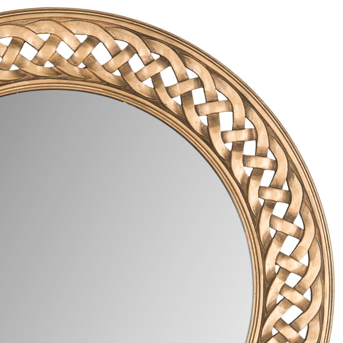Interwoven gold bands create a richly textured border around the mirror || MIR5005C || detail_studio