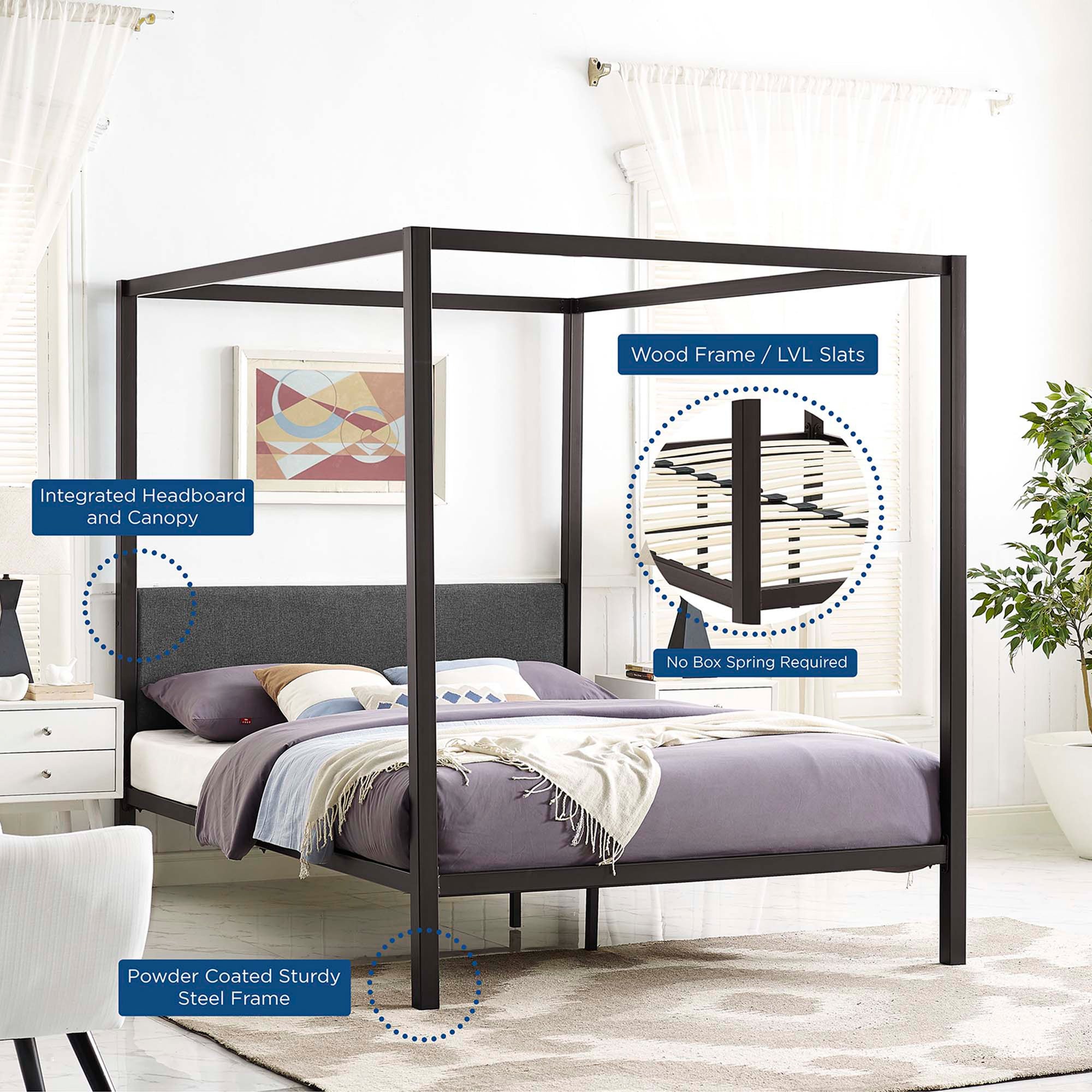 Rainham Bed Frame Brown/Gray
