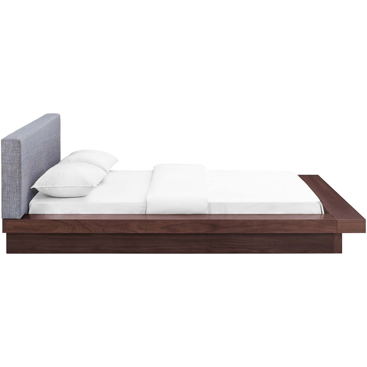 Freyja Fabric Platform Bed Walnut/Gray