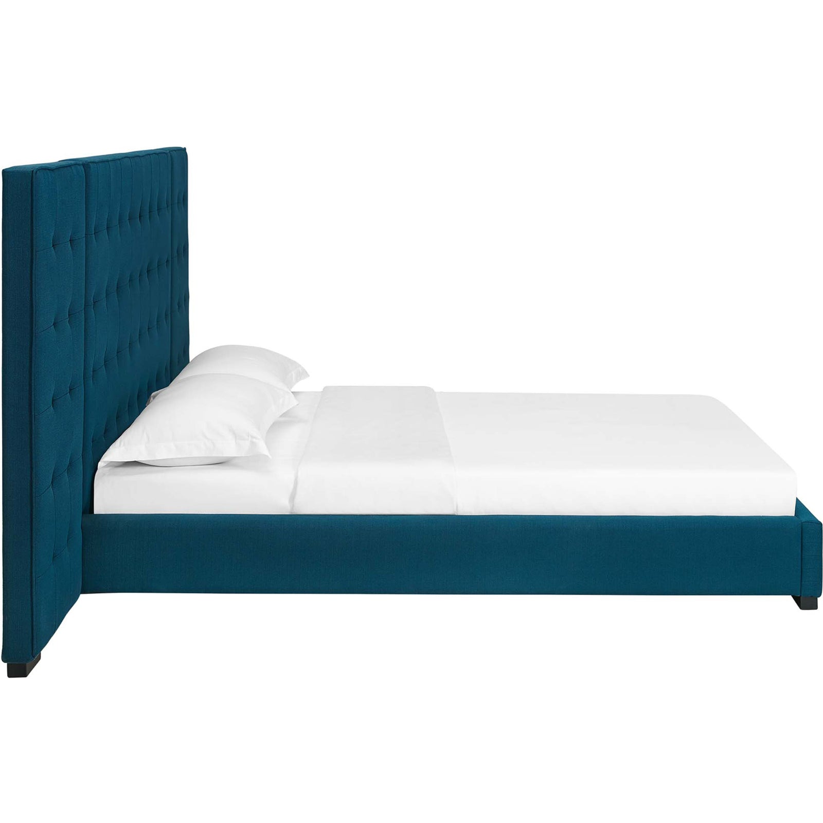 Patrick Upholstered Fabric Platform Bed Azure
