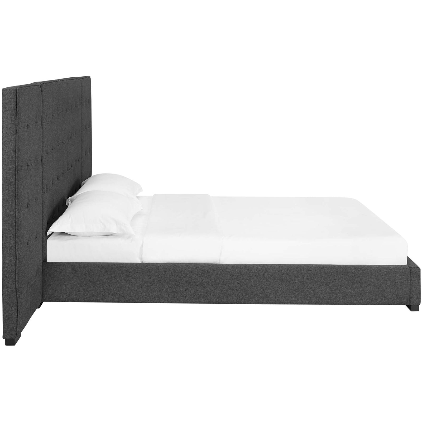 Patrick Upholstered Fabric Platform Bed Gray