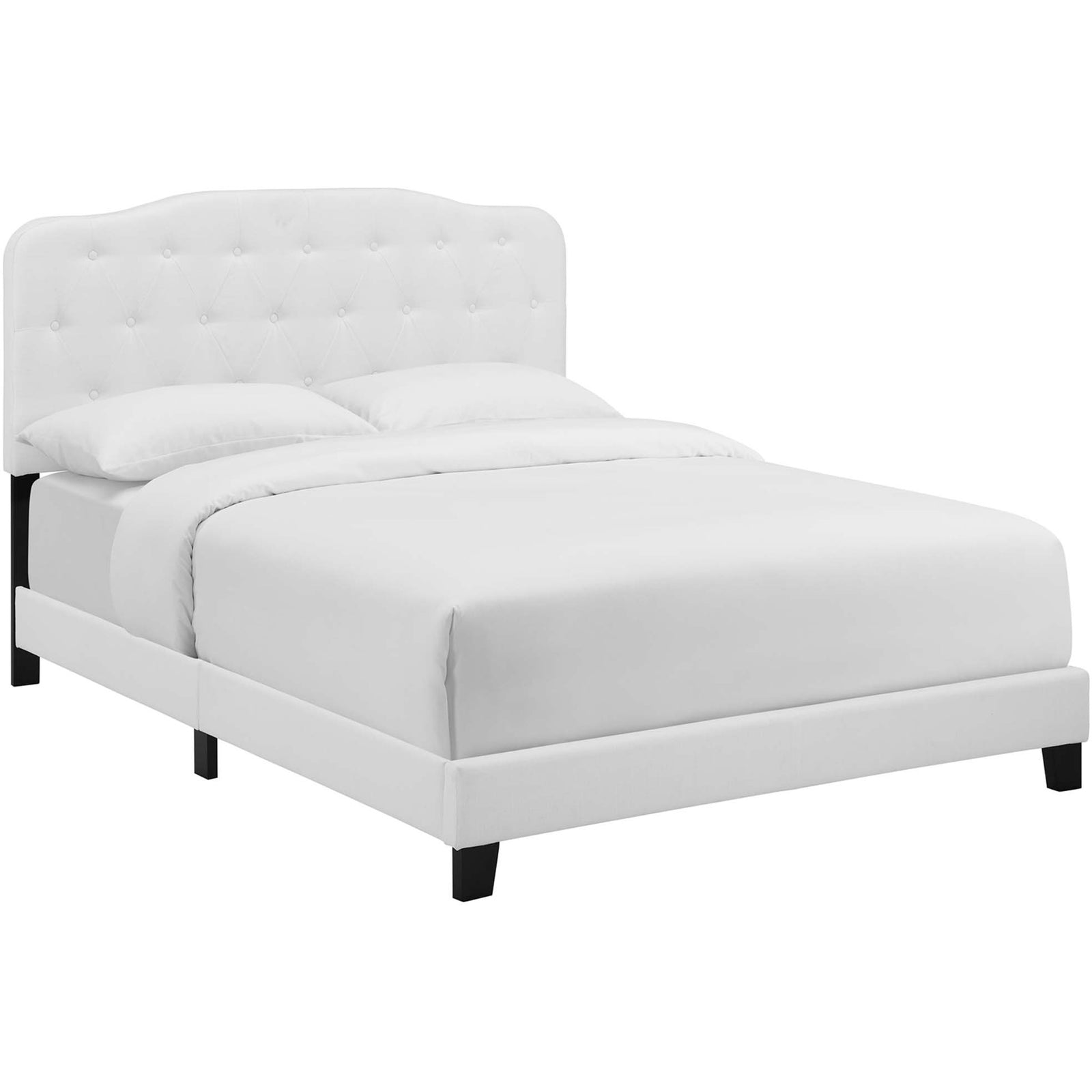 Amelie Upholstered Fabric Bed White