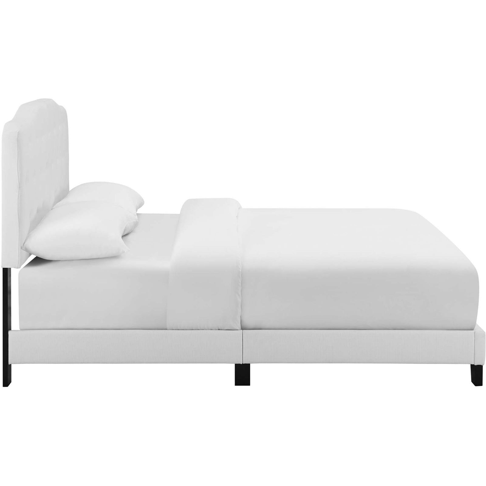 Amelie Upholstered Fabric Bed White