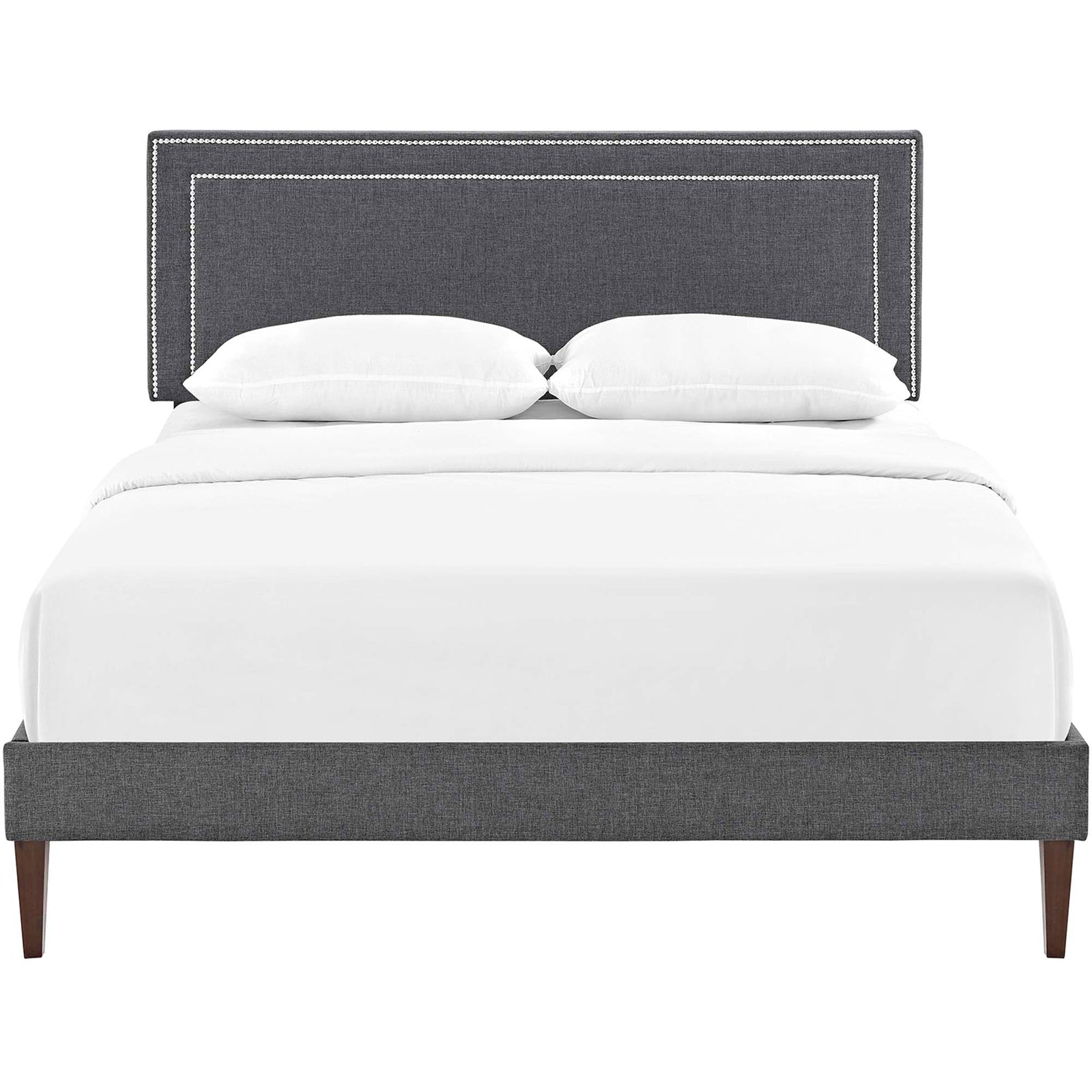 Volga Fabric Platform Bed Gray