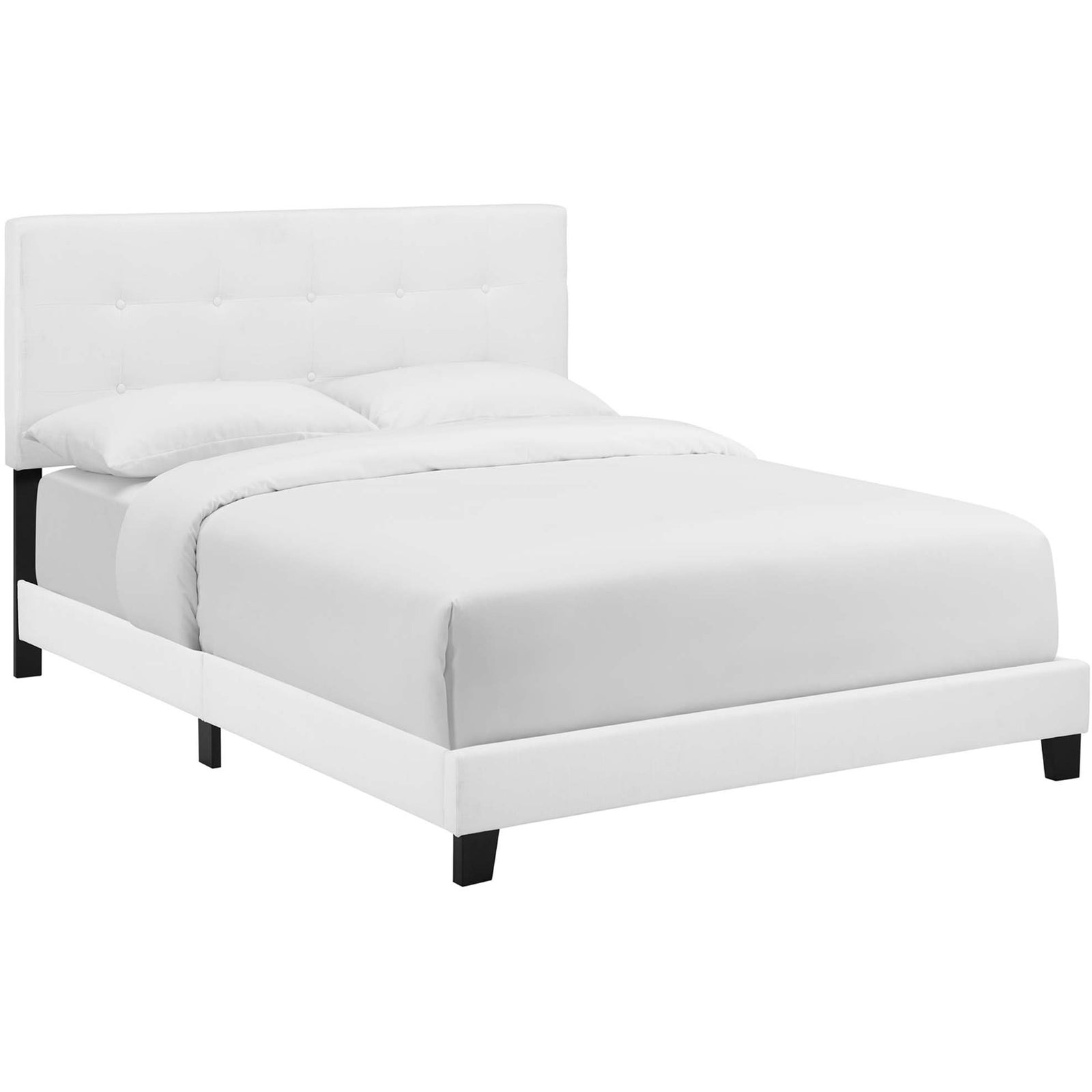 Adriane Upholstered Fabric Bed White