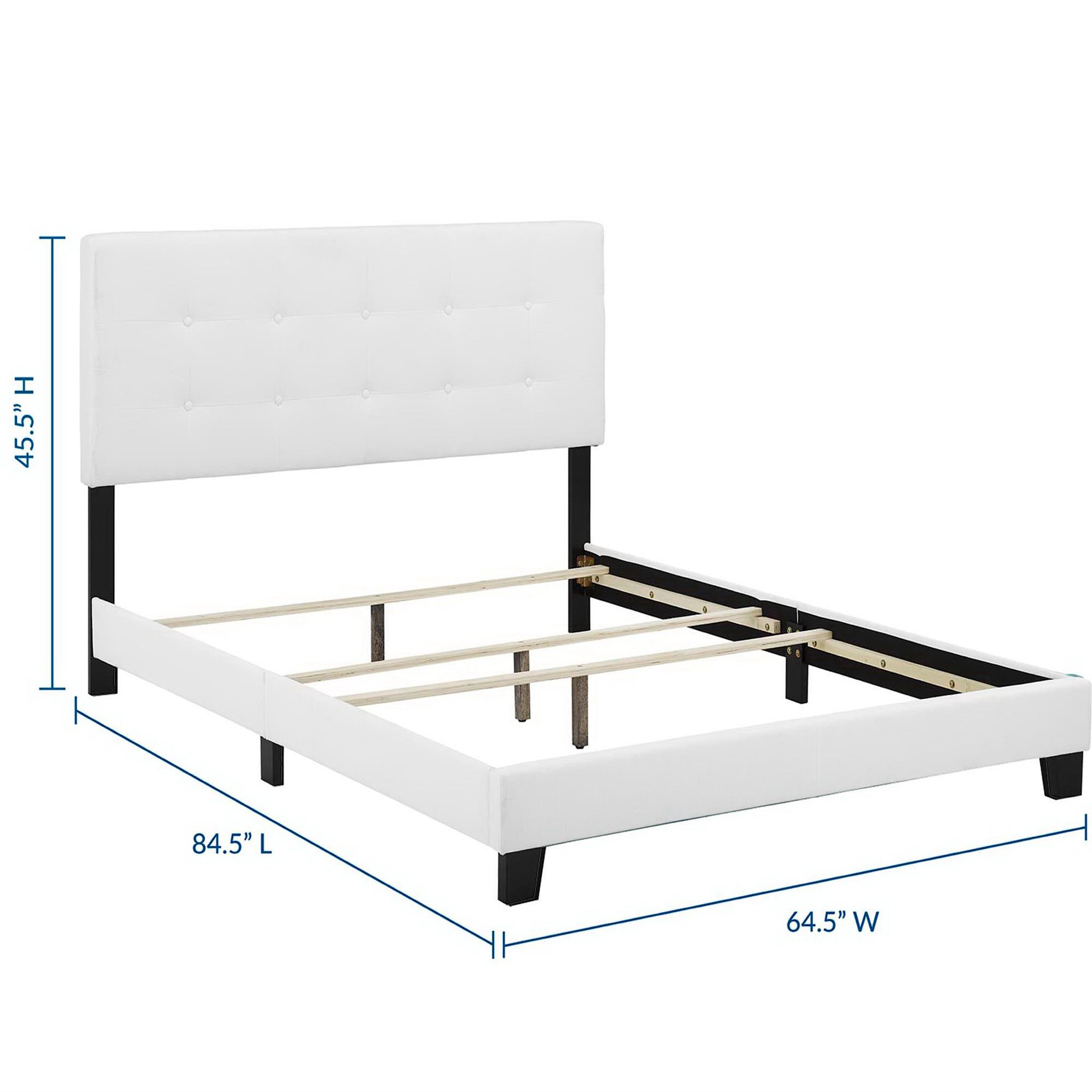 Amherst Upholstered Fabric Bed White