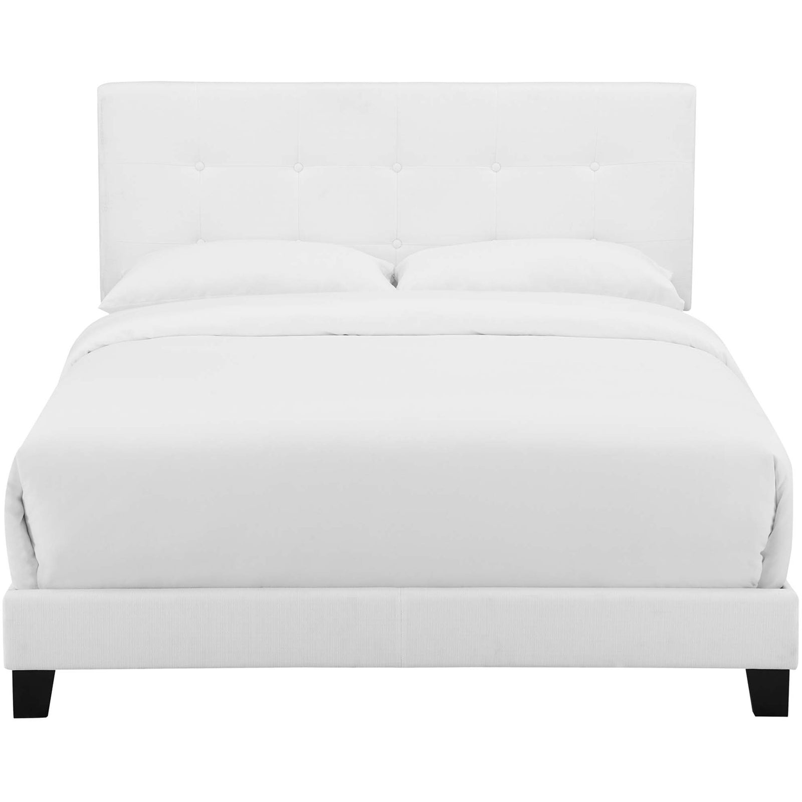 Adriane Upholstered Fabric Bed White