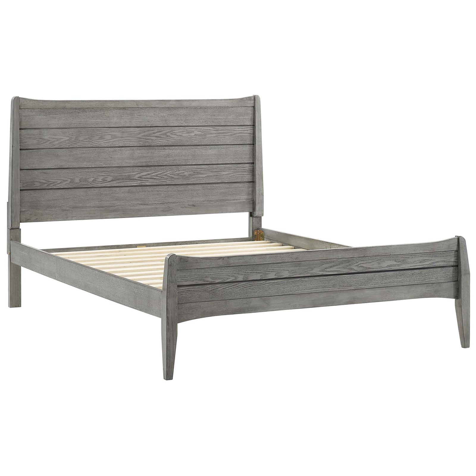 Sturdy wood frame with LVL slat support eliminates the need for a box spring || MOD-6238-GRY || front_angle_studio