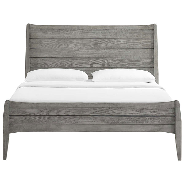 Elegant slatted headboard and gently curved edges bring relaxed style to your bedroom || MOD-6238-GRY || front_studio