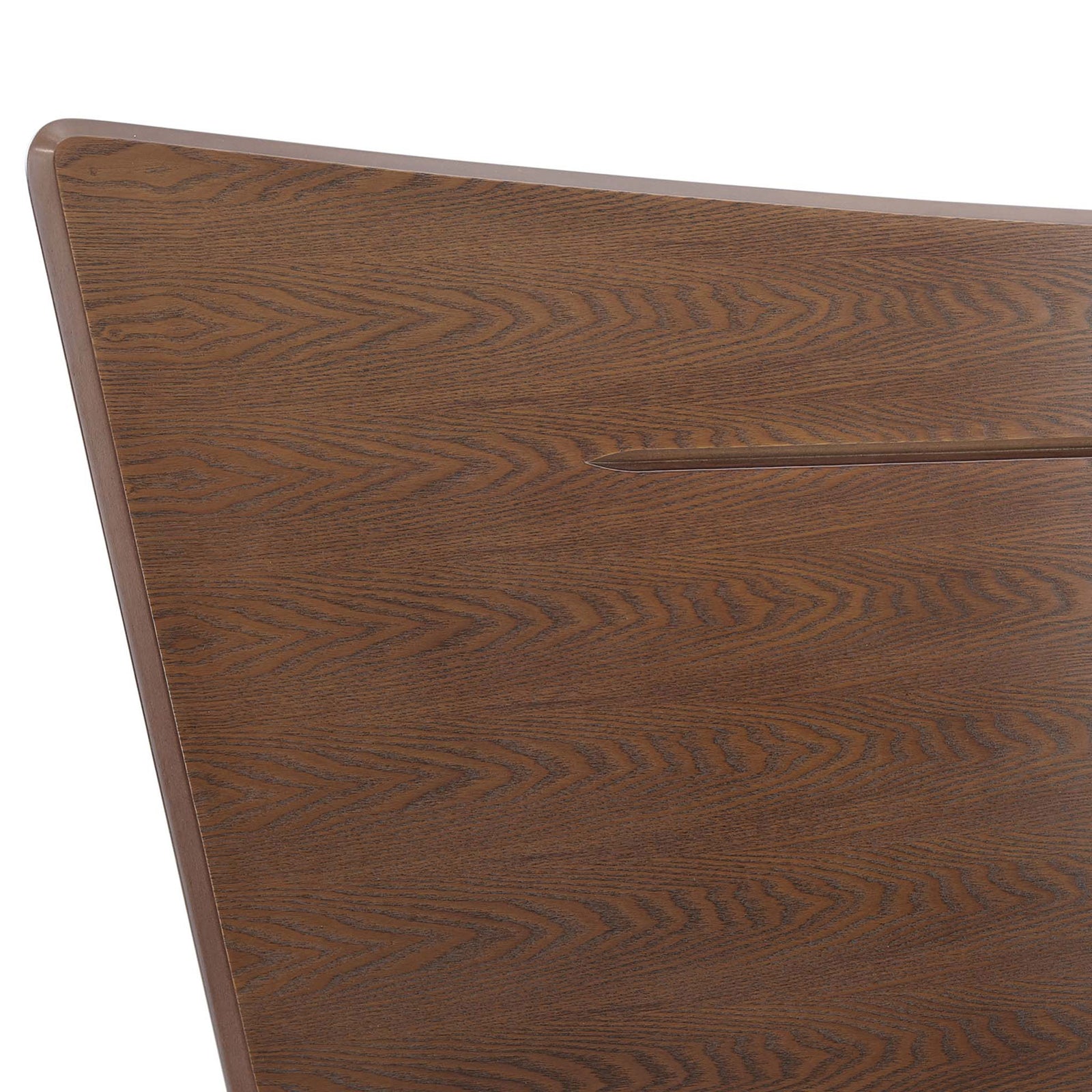 Curved headboard detail with striking wood grain and a refined inset accent line || MOD-6250-WAL || detail_studio