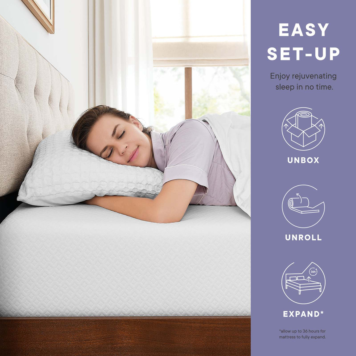 Mila 8" Memory Foam Mattress White