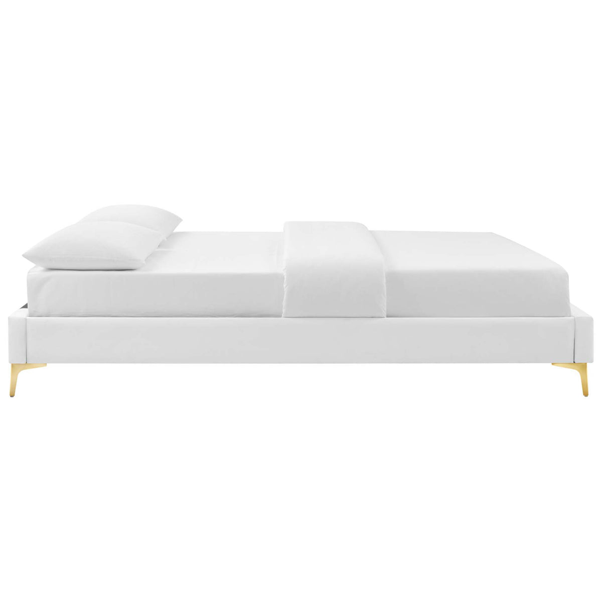 Streamlined silhouette with low footboard and plush performance velvet upholstery || MOD-6275-WHI || side_studio