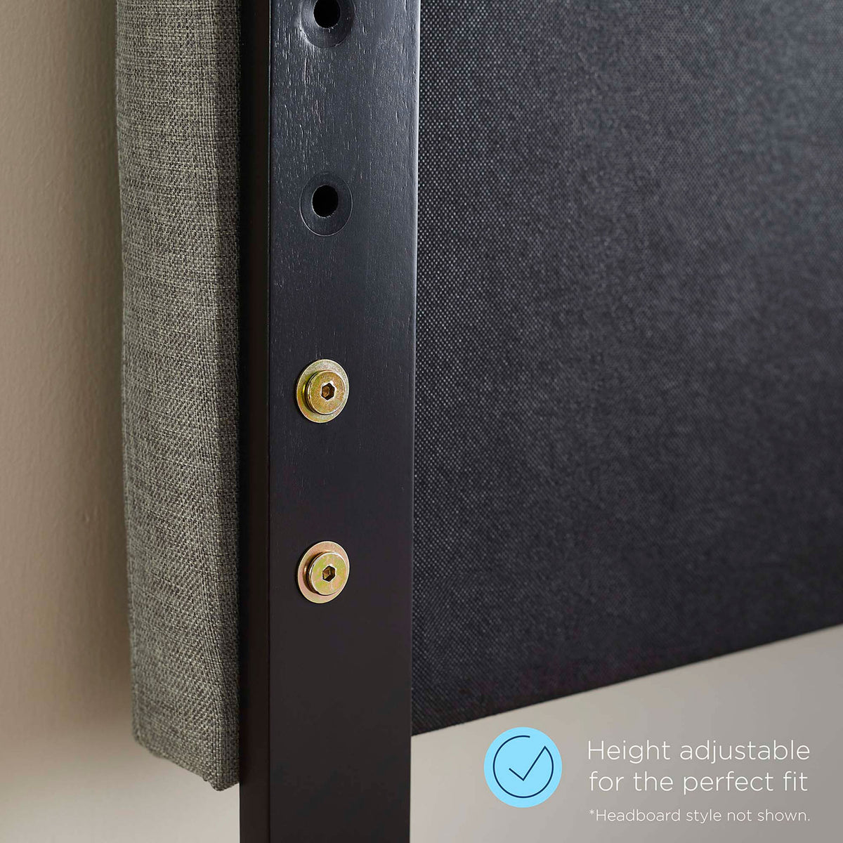 Adjustable-height headboard hardware ensures a precise fit || MOD-6385-WAL-CHA || callout_room