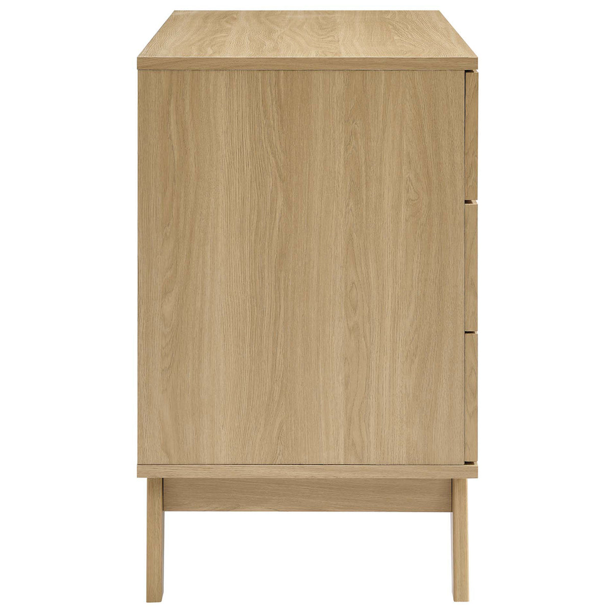 Smooth oak dresser showcasing clean side panels and straight lines for a minimalist bedroom look || MOD-7051-OAK || side_studio