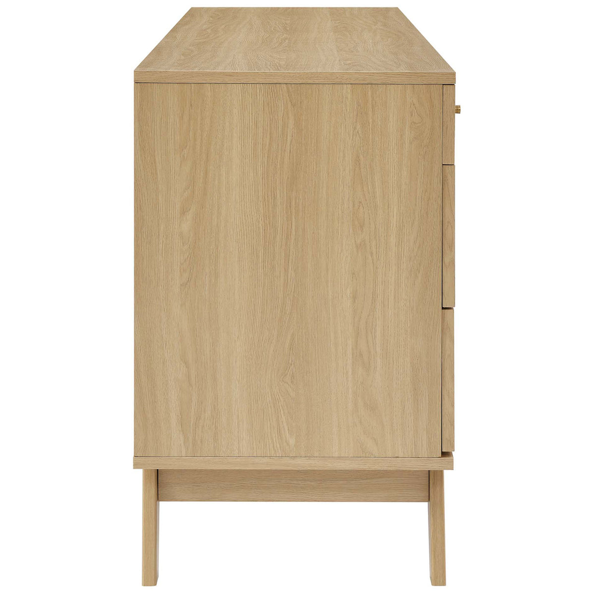 Oak dresser side profile showcasing smooth wood grain and clean modern lines || MOD-7054-OAK || side_studio