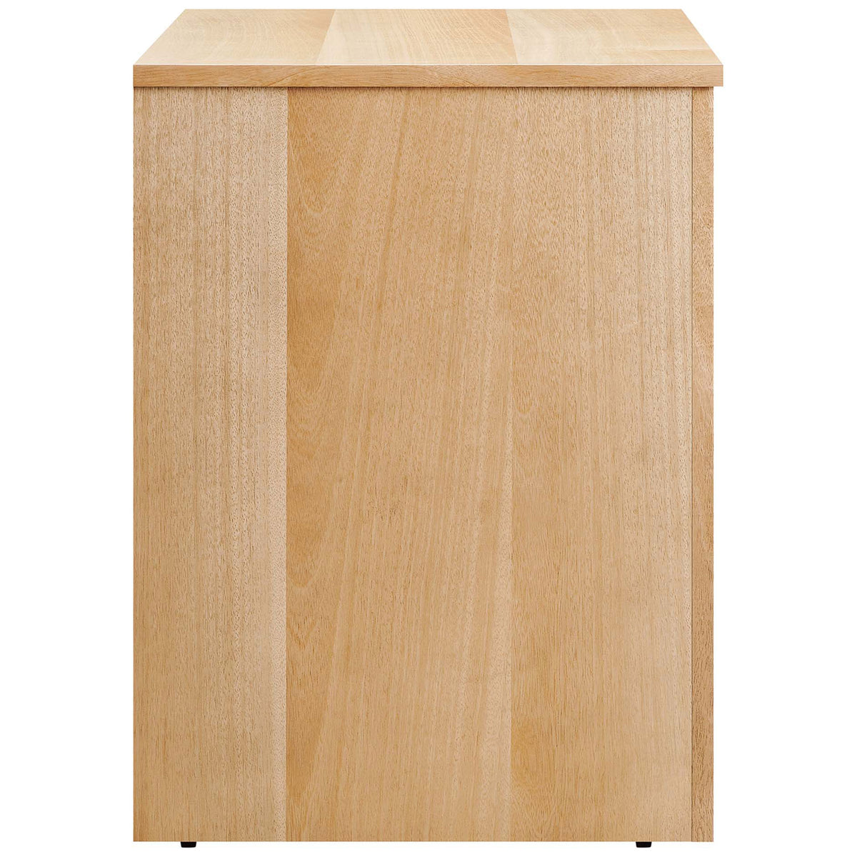Side view of oak nightstand showcasing smooth veneer panels and minimal modern profile. || MOD-7109-OAK || side_studio