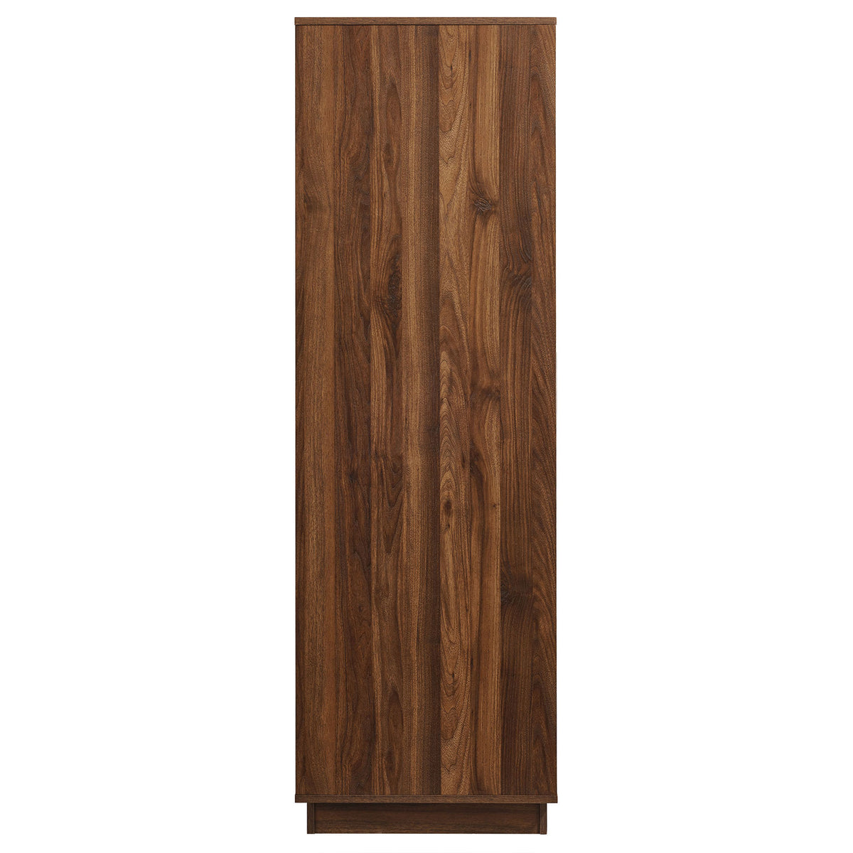 Walnut wardrobe closet highlighting the rich vertical wood grain and clean, modern lines. || MOD-7164-WAL || side_studio