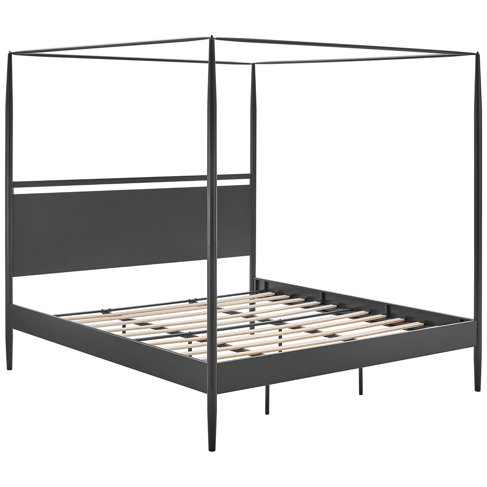 Sculptural posts and sturdy wood slats create a strong, elegant canopy foundation || MOD-7224-CHA-NPT || back_angle_studio