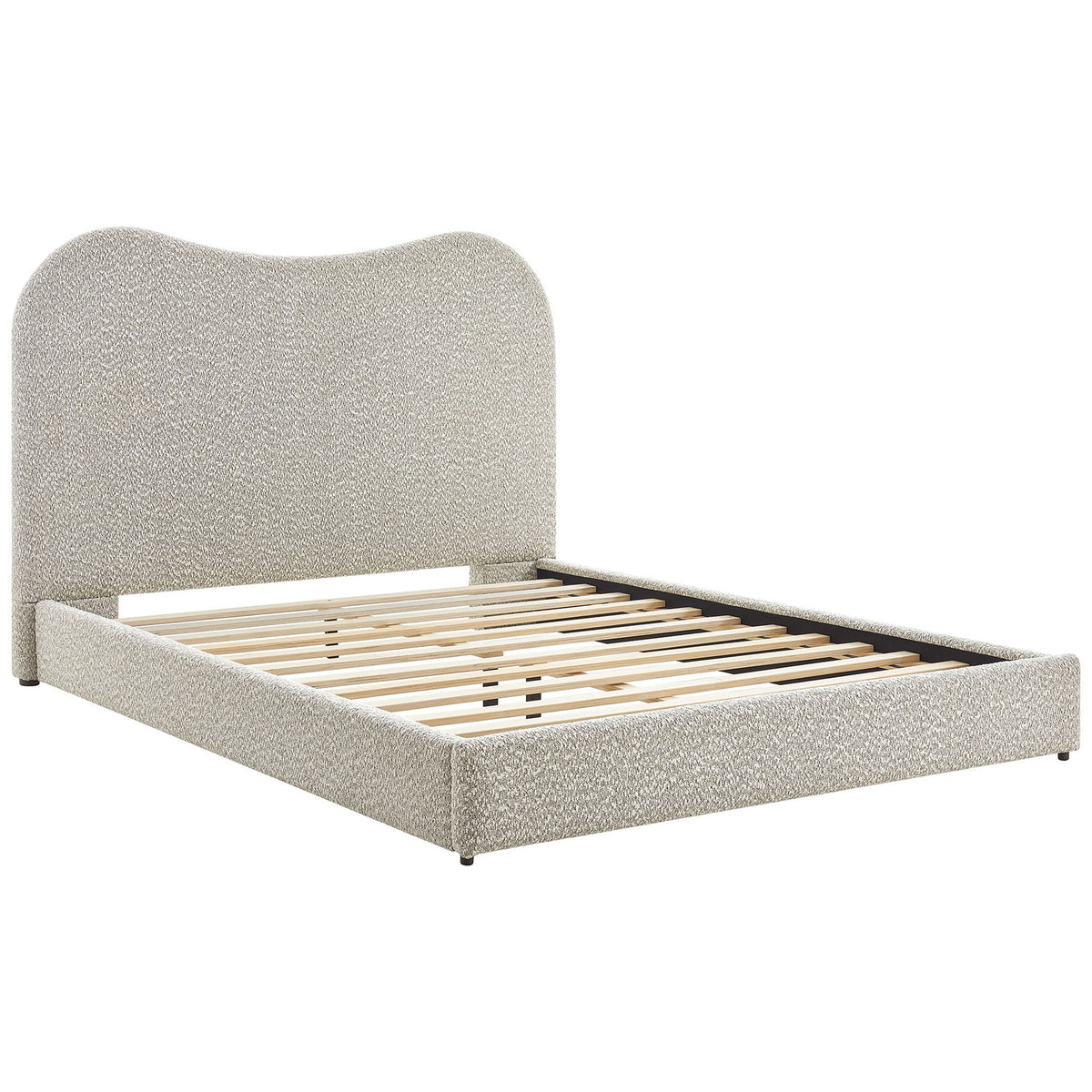 Wood slat support system and cushioned rails offer sturdy, box-spring-free comfort || MOD-7233-RIV || front_angle_studio