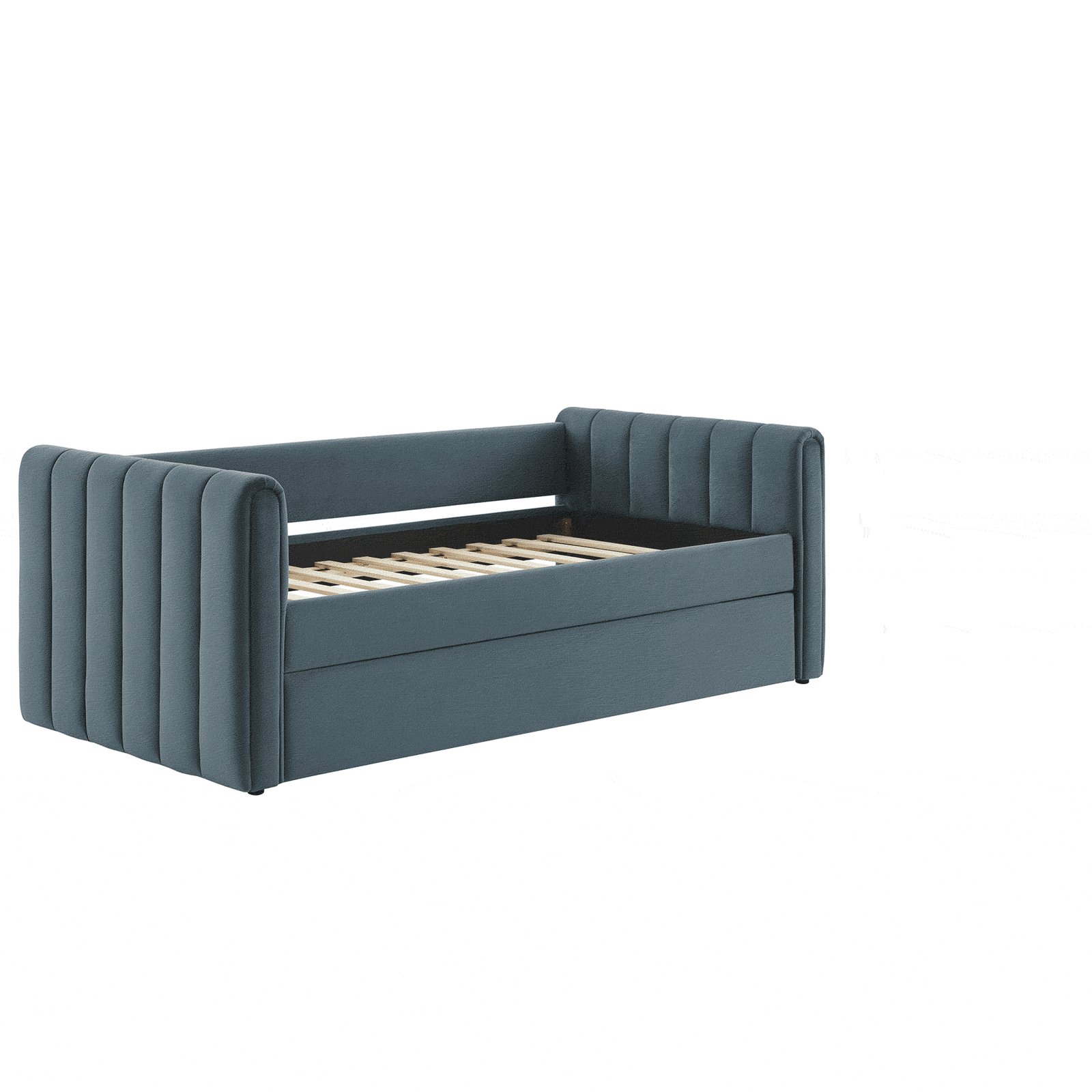 Pull-out trundle glides smoothly beneath the daybed for flexible sleep space || MOD-7234-CAB || front_angle_studio