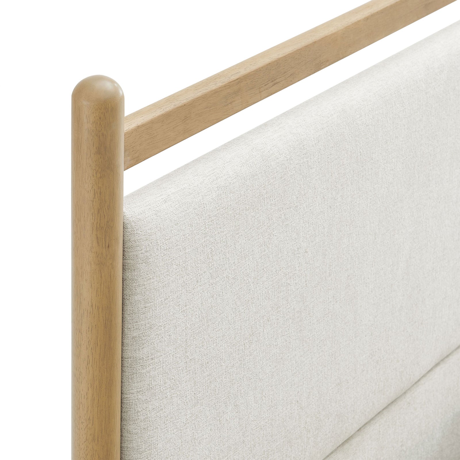Plush upholstered headboard topped with a slim light oak rail for a warm, refined touch || MOD-7248-LOA-HEI || detail_studio