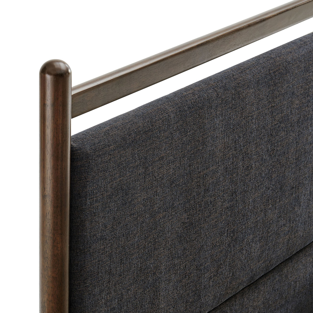 Heathered dark gray upholstery meets a slim wenge top rail for a refined, textural headboard finish || MOD-7248-WEN-HDG || detail_studio