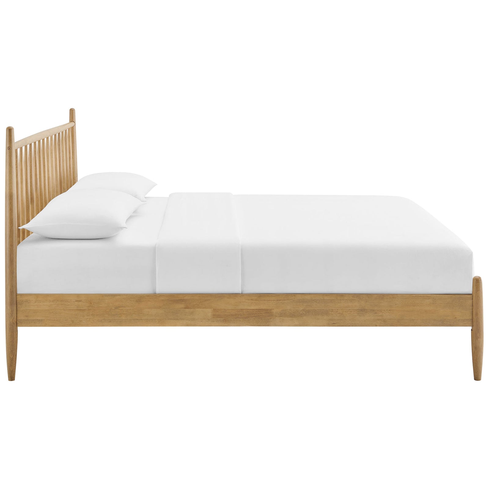 Sleek low-profile side rail in light oak with tapered legs and flush wood panels for a smooth silhouette || MOD-7303-LOA || side_studio
