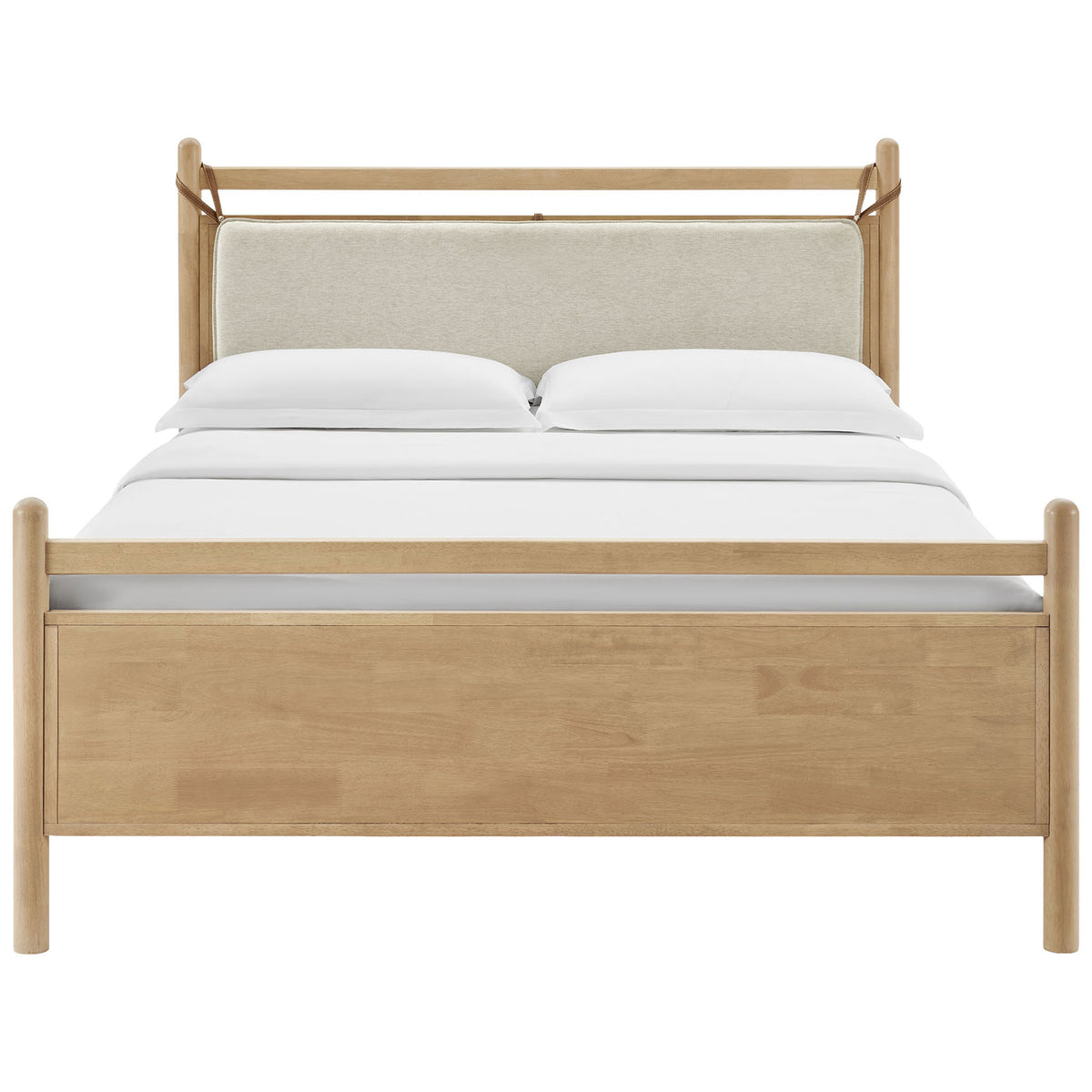 Paneled footboard pairs with a cushioned headboard pillow for a clean, modern look || MOD-7313-LOA-HEI || front_studio
