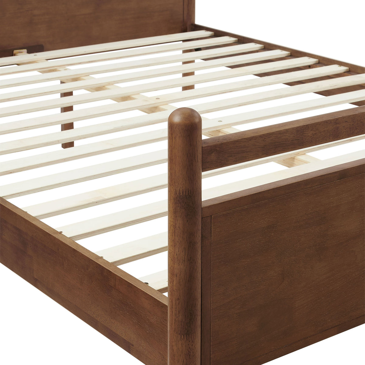 Sturdy wood slat foundation and smooth, rounded posts enhance support and style || MOD-7314-WAL-MUS || detail_studio