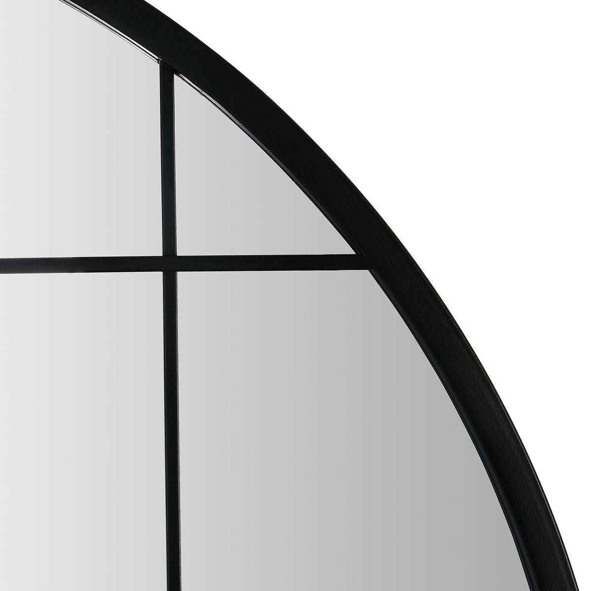 Black grid lines meet the curved frame over reflective glass || MRR1038A || detail_studio