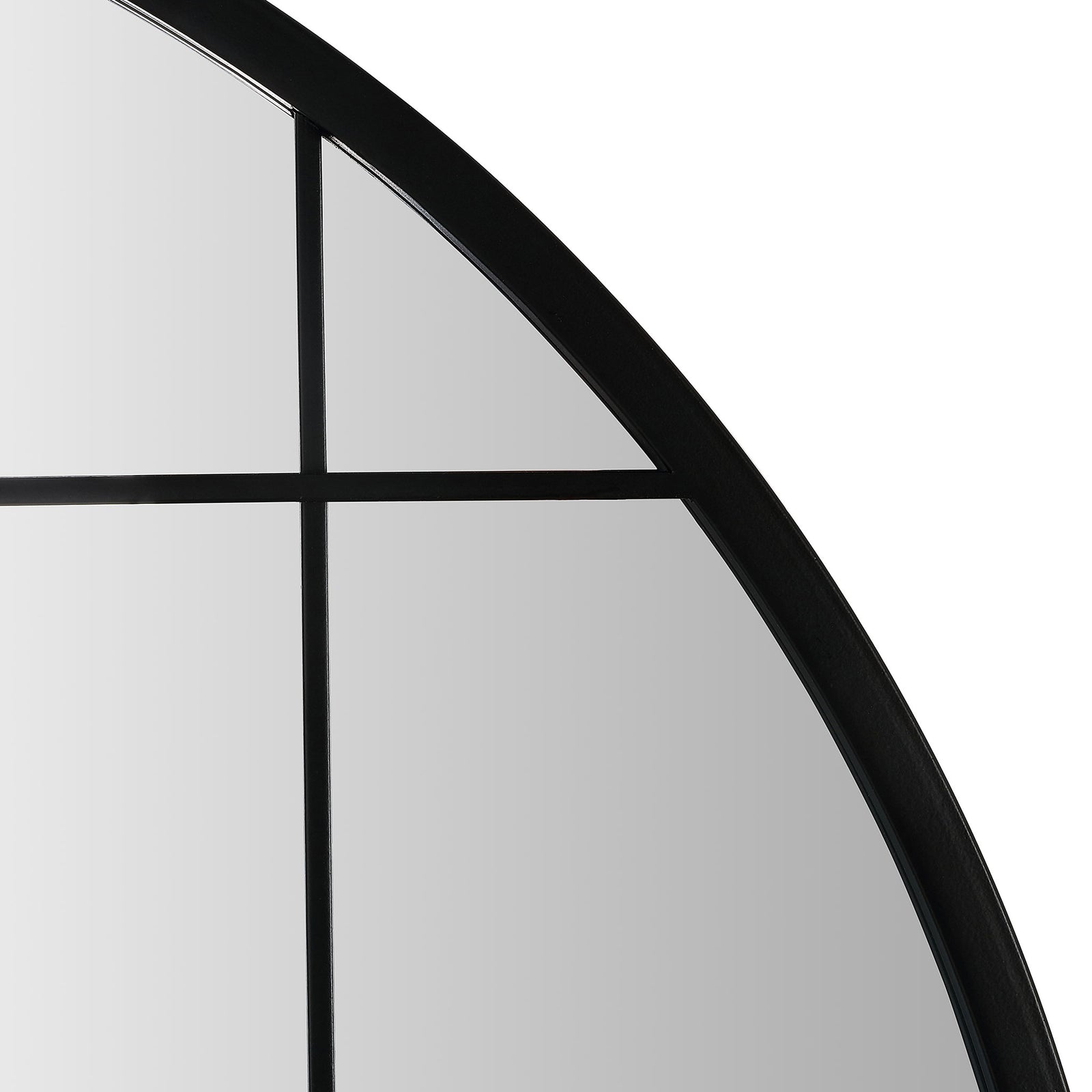 Black grid lines meet the curved frame over reflective glass || MRR1038A || detail_studio