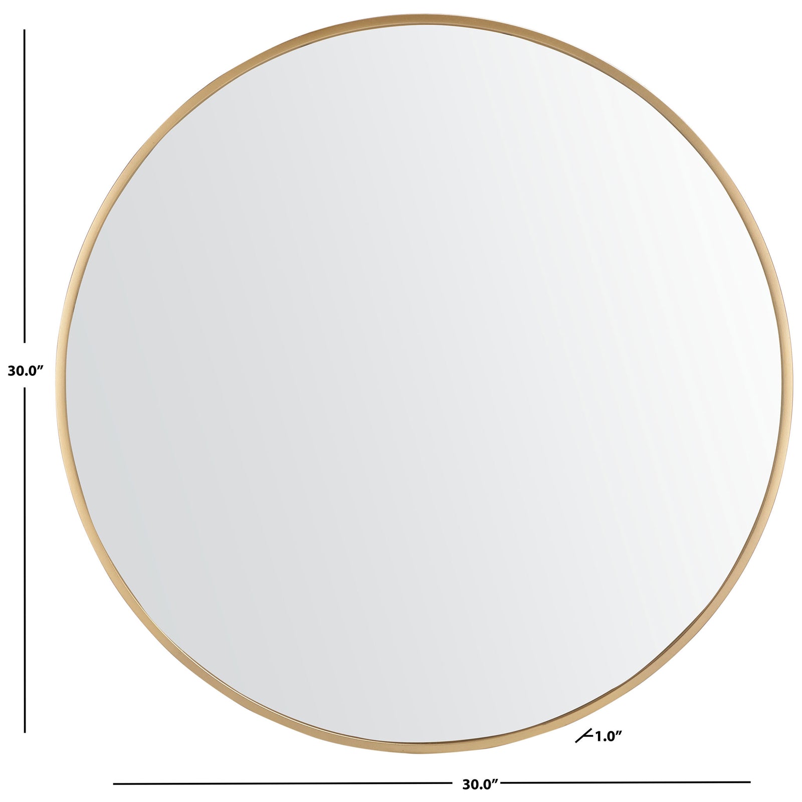 A 30-inch round mirror pairs a slim gold frame with a 1-inch depth || MRR1051A || dimension_studio