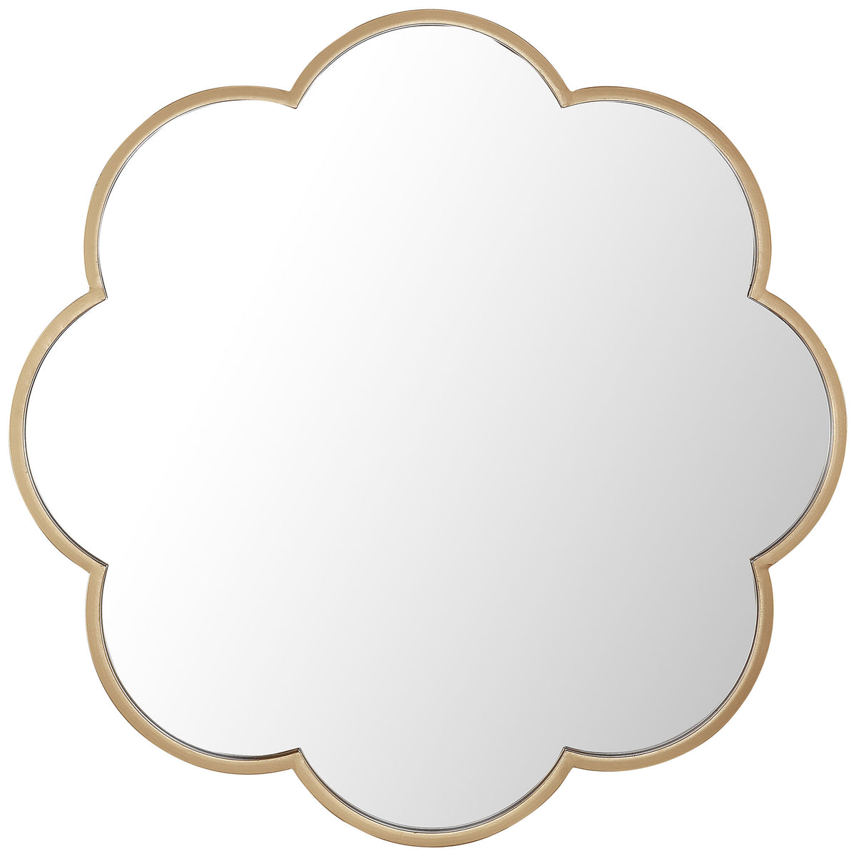 A flower-shaped mirror with a slim gold frame brings a polished decorative touch || MRR1052A || front_studio