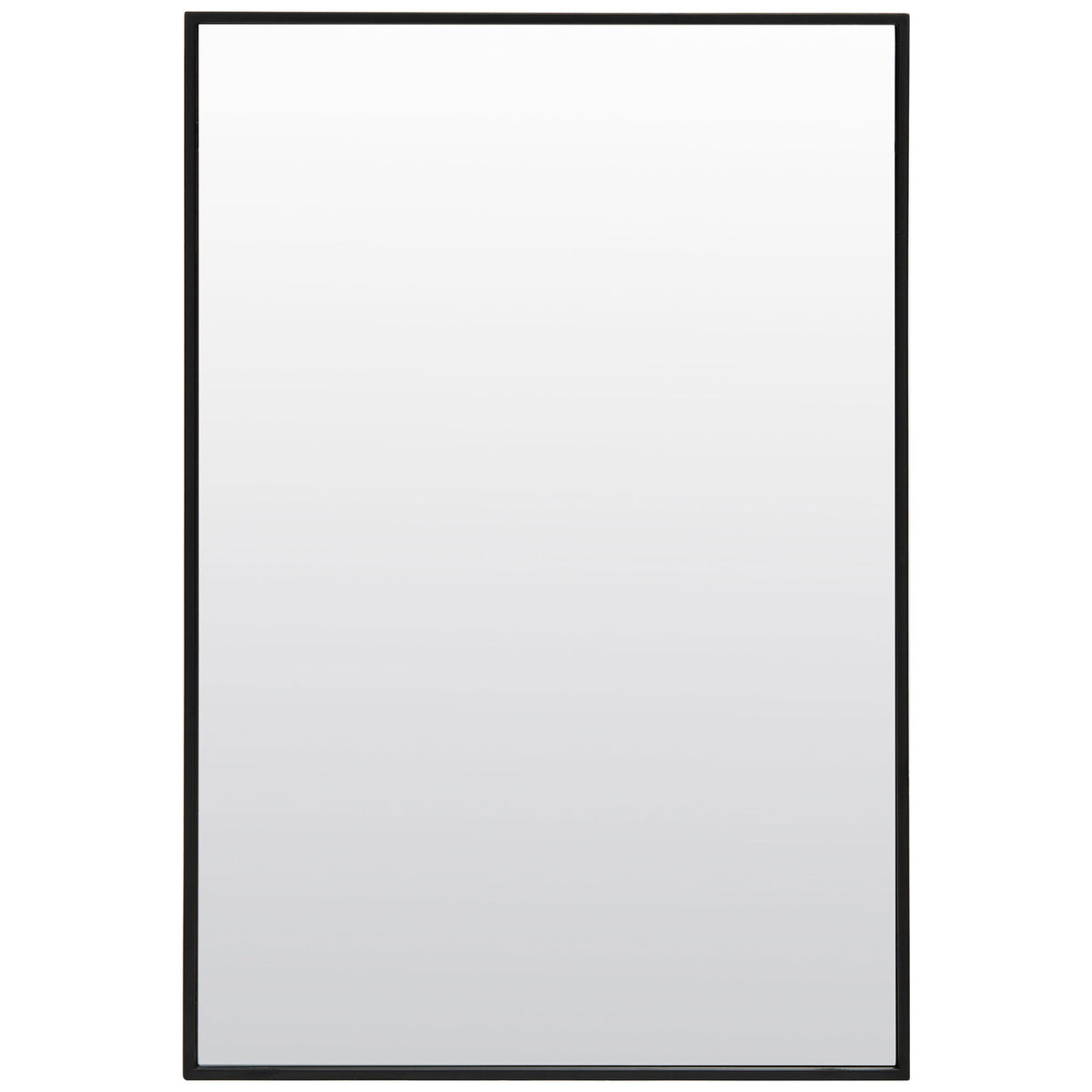 A tall rectangular mirror with a slim black frame adds understated modern style || MRR1061A || front_studio