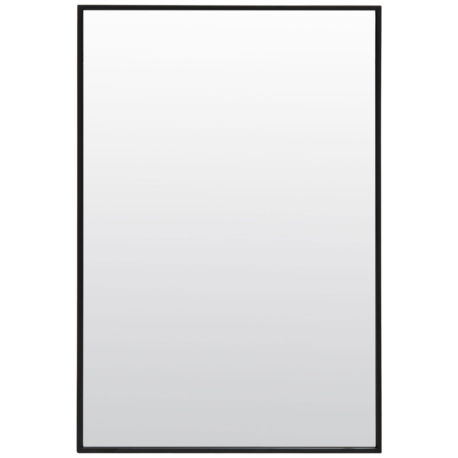 A tall rectangular mirror with a slim black frame adds understated modern style || MRR1061A || front_studio