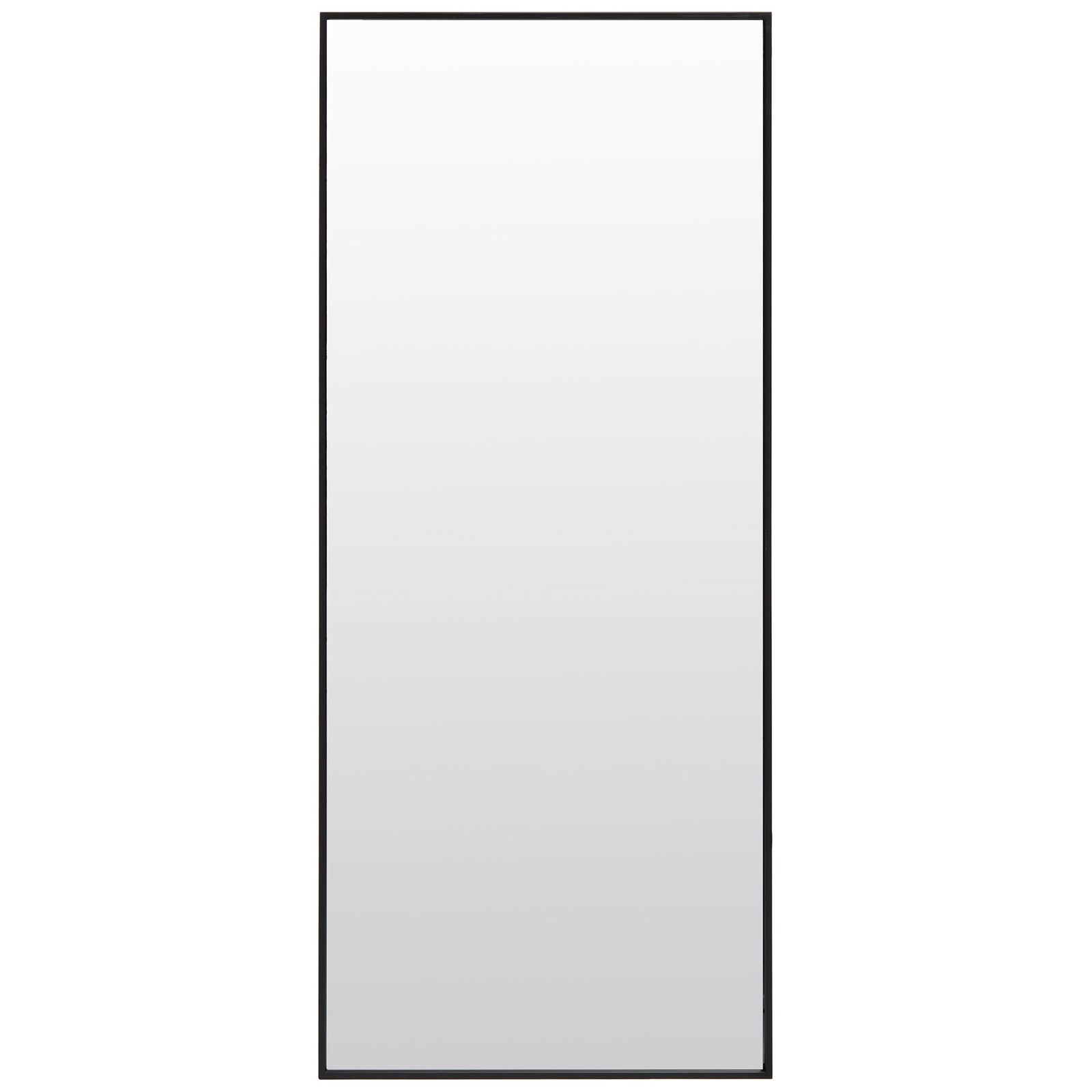 Full-length rectangular mirror with a slim black frame and generous reflective surface || MRR1062A || front_studio